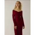 thumbnail image 2 of Off Shoulder Draped Bodycon Maxi Dress, 2 of 4