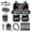 Black and Gray - Wolf American Flag, variant on DISNIMO 15 Piece Car Seat Cover Sets, Butterfly Flower Printed High Back Front&Rear Seat Cushion Protector, Steering Wheel Cover Safety Belt Cover Cup Coaste Keychain, Universal Fits for Most Cars