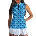 thumbnail image 3 of Whosucclay Palm Tree Hibiscus Design Athletic Shirt for Women, Breathable Zip Up for Golf Running, Stretchy Sleeveless Sleeveless Shirts, 3 of 8