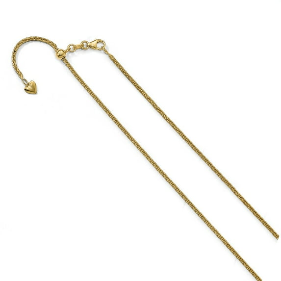 14K Yellow Gold chain Spiga (Wheat) 30 in 1.5 mm Adjustable Wheat