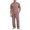 Brown, variant on CCRFTGI Men's Pajama Set Short Sleeve Sleepwear Round Neck Loungewear Elastic Waist Drawstring Deep Pockets Soft Pant Relaxed Fit 2 Pieces Pajamas Beige L