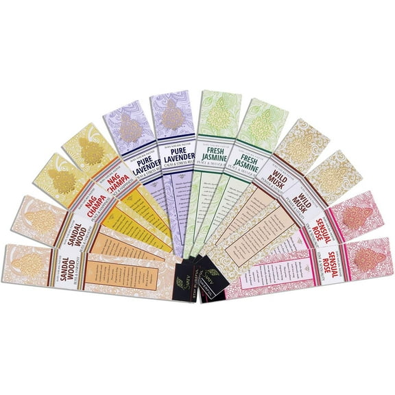 SVATV Hand rolled Ancient Incense Stick with Pack of 12 Incense (Nagchampa, Sandalwood, Lavender, Rose, Musk, Jasmine) for Meditation, Yoga, Aromatherapy - 15g x 12 incense | 180g | 6.35oz