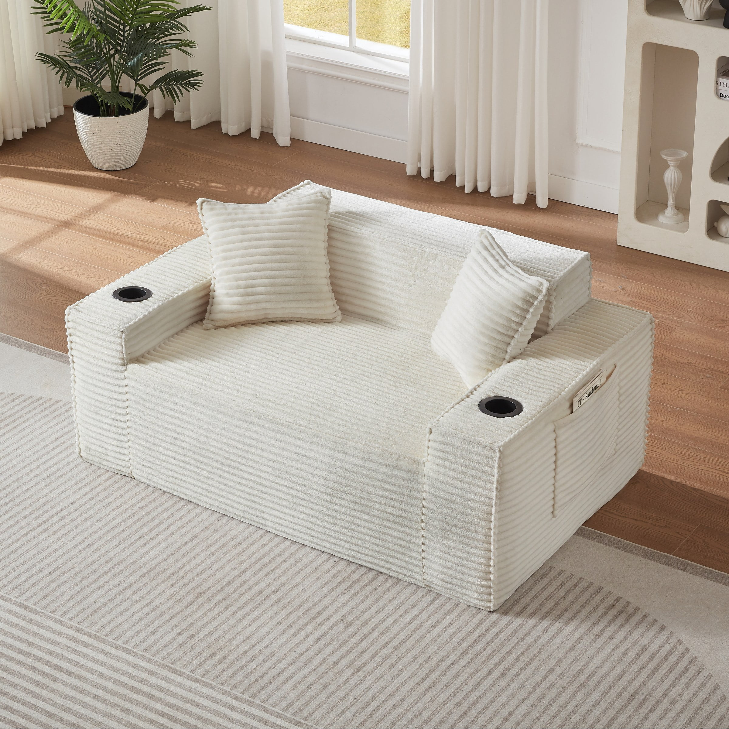 2Seater Sofa Boneless Couches,No Assembly Needed, Modern Sofa for Compact Living Rooms, Apartments, and Offices