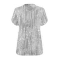 thumbnail image 4 of Delliss Women's Trendy Sparkle Sequin Top Glitter V Neck Loose T Shirt Blouses Shirts Tops, 4 of 4