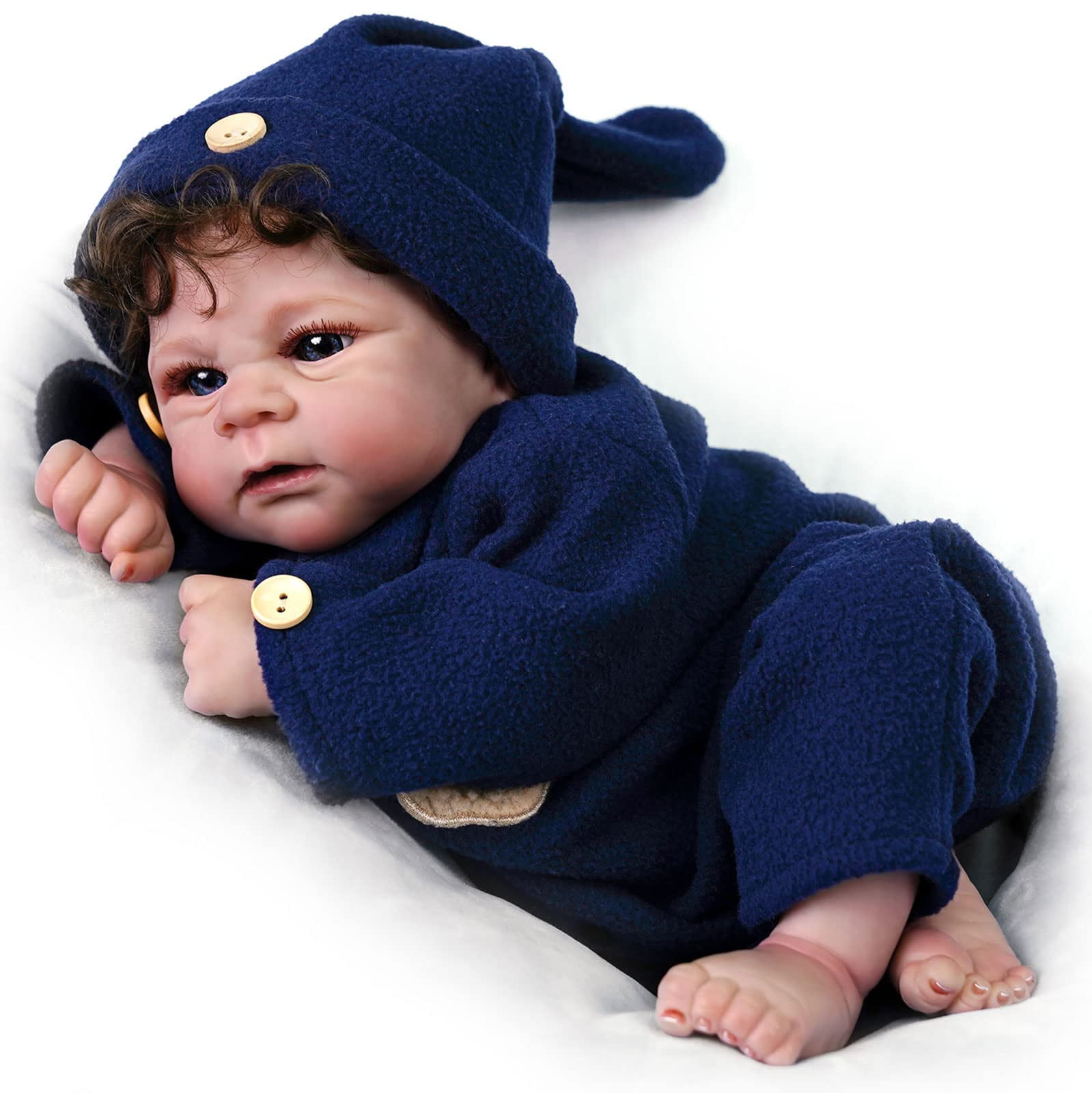 JIZHI Lifelike Reborn Baby Dolls, 17 Inch RealisticNewborn Baby Dolls Boy, Real Life Soft Body