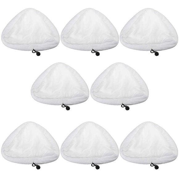 8Pcs Microfibre Cloth Cleaning Pad for H2O X5 Steam Cleaner Floor Mop Steamer Cleaner Triple-cornered Replaceme,8 x Cleaning Pad,White