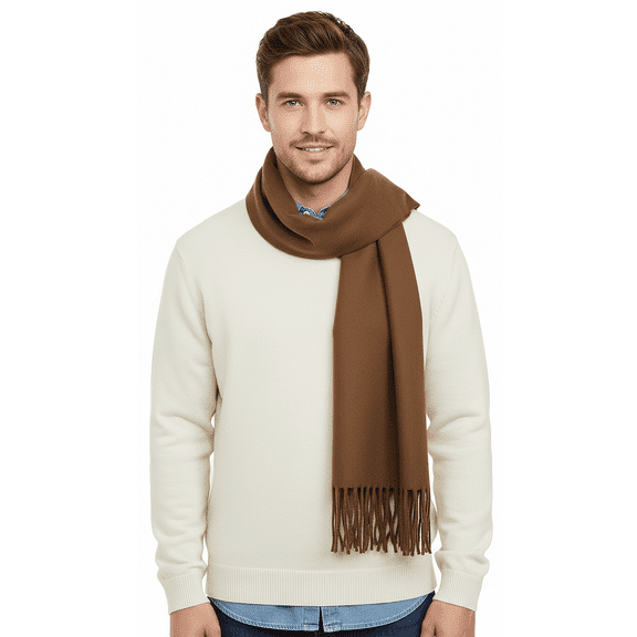 Lanvin Brown Luxurious Modern 100% Wool Scarf for mens