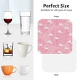 thumbnail image 6 of Vsdgher Pink Flamingos and Flowers Leather Coasters for Drinks, Durable Drink Coasters 4 Set for Tabletop Protection, Luxurious Home Décor and Housewarming Gift ( {designName})Square, 6 of 6
