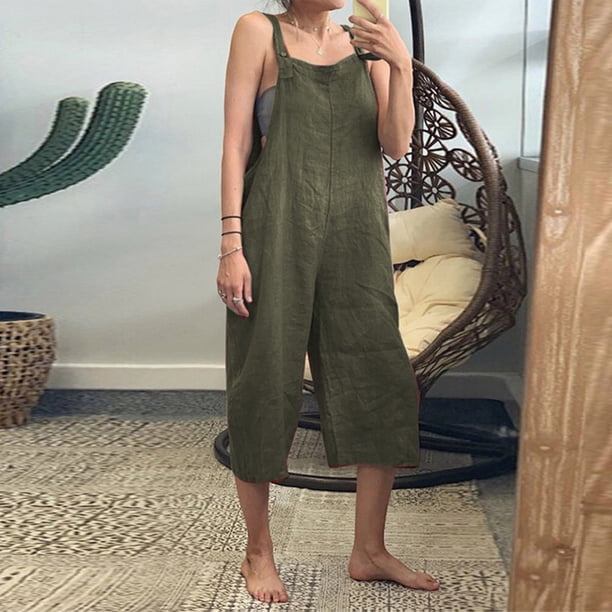 Monos vintage para mujer Pantalones cortos Correas de hombro ajustables Bolsillos Mameluco de pie MABOTO Mono de mujer