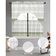 thumbnail image 3 of Sage Green Stripe Kitchen Curtains Swag Valance and Tier Curtains Set 24 Inch Length, Modern Rustic Horizontal Green Striped Rod Pocket Drape Panels Pair Swag Curtain for Bathroom/Cafe/Window, 3 of 6