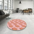 thumbnail image 3 of Ahgly Company Indoor Round Patterned Pastel Pink Area Rugs, 7' Round, 3 of 6