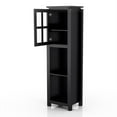 thumbnail image 4 of Furniture of America Tellun Wood Contemporary 4-Shelf Tower Cabinet in Black, 4 of 12