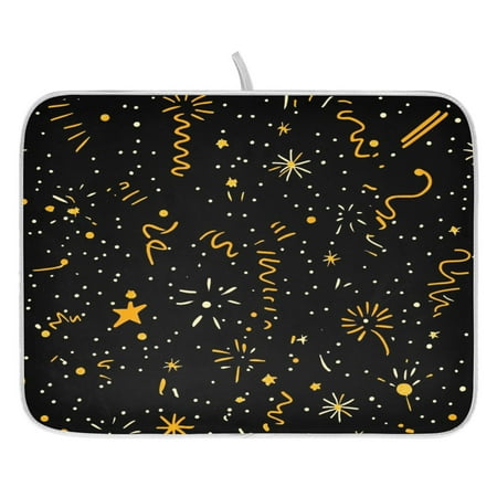 

Hand Drawn Starry Sky Dish Drying Mat for Kitchen Quick Drying Absorbent Soft Durable 18 x 24