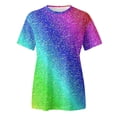 thumbnail image 4 of OOOUM women short sleeve T Shirts Colorful Tie Dye Casual crewneck tee shirts Cozy Modern Fit Summer Tops Purple XL, 4 of 5