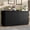 Black, variant on Buffet Cabinet with Storage, Outlet & Adjustable Shelves, Sideboard Cabinet with Double-Arc Doors, Classic Modern Wood Console Table & Credenza for Dining Room & Entryway