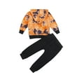 thumbnail image 7 of Qiylii Boys Clothes Set, Tie-dye Letter Print Hooded Tops+Elastic Waist Pants, 7 of 7