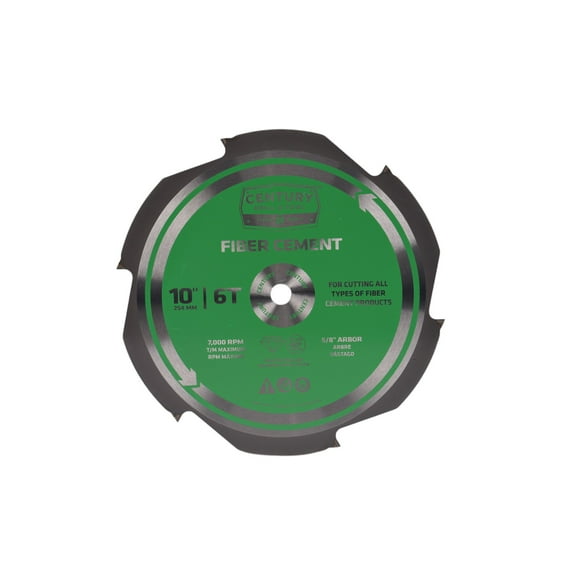 Century Drill & Tool 09986 Fiber Cement Saw Blade, 10" – Poly-Crystalline Diamond Teeth, Thin Kerf, 60X Longer Life, Clean Accurate Cuts