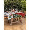 thumbnail image 2 of Outdoor Tablecloth with Umbrella Hole and Zipper, Red Christmas Rectangle Table Cloth 60x102 Inch Waterproof Tablecloth, Gnomes Xmas Tree Snowflake Gifts Picnic Table Cover for Patio Camping, 2 of 7