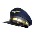 thumbnail image 4 of fenteer Airline Big Cornice Hat Cosplay Uniform Hat Halloween for Men Women Airplane Hat navy blue, 4 of 8