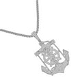 thumbnail image 2 of Real Sterling Silver Simulated Diamond Jesus Cross Crucifix Anchor Charm Pendent, 2 of 5