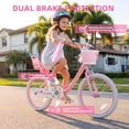 thumbnail image 3 of SUGIFT 16 Inch Girls Bike for 2-8 Years Old Kids, Kids Bicycle with Training Wheels, Basket and Doll Seat, Pink, 3 of 8