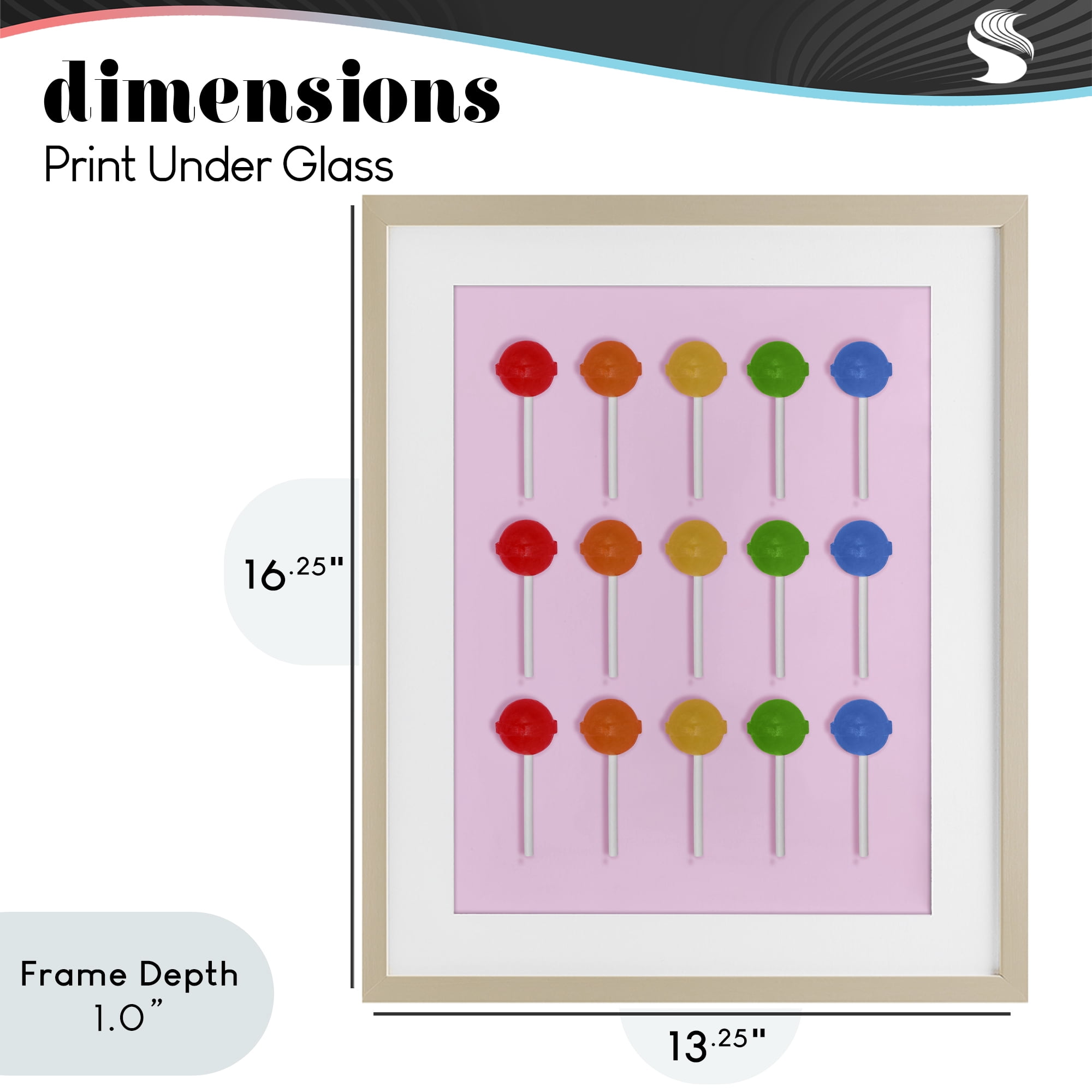 Stupell Industries Candy Pops on Light Pink Birch Framed Print Under Glass, design by LISH Creative