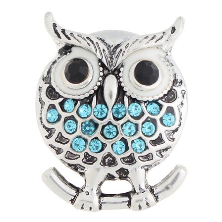 Owl Blue Bird Snap Jewelry Ginger Charm Button Fits Custom Necklaces, Bracelets
