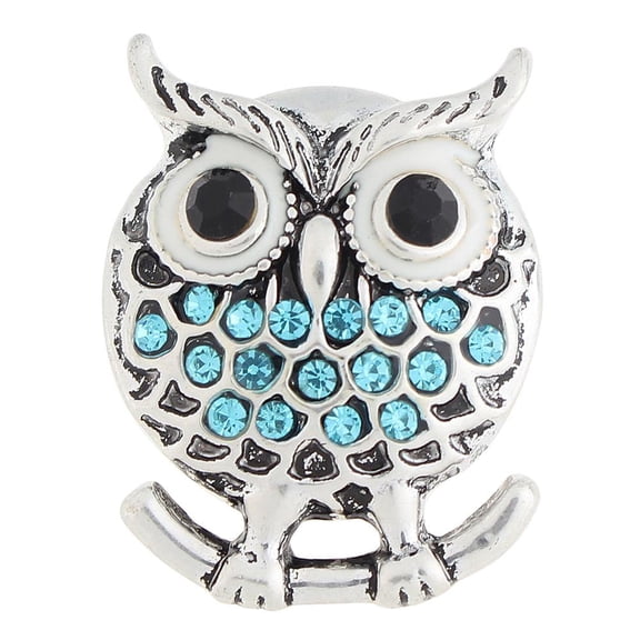 Owl Blue Bird Snap Jewelry Ginger Charm Button Fits Custom Necklaces, Bracelets