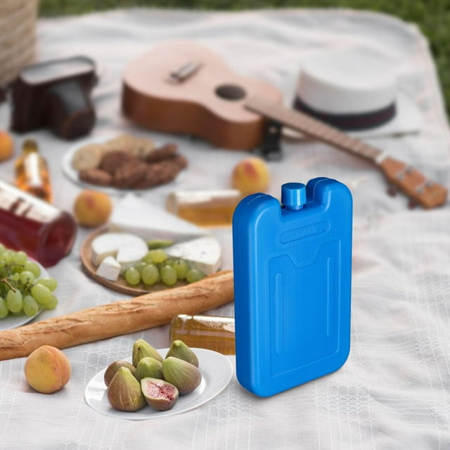 6 paquetes de bloques de hielo para congelar, bolsas térmicas, bloques de hielo livianos para congelar, paquetes de hielo para acampar, pescar, picnic azul 600ml