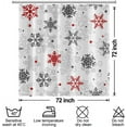 thumbnail image 6 of Christmas Shower Curtain for Bathroom 72x72inches Snowflakes Shower Curtain Set with Hooks Red Grey Snow Flowers X-mas Waterproof Fabric Shower Curtain, 6 of 6
