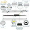 thumbnail image 6 of 2FT LED Vapor Tight Light, IP65 IK08, 10W(1250lm)/20W(2500lm), 3/4/5000K CCT Selectable, 100-277V, Outdoor Waterproof Shop Light, Vapor Proof Lighting Fixture for Carport Parking Garage, FCC Listed, 6 of 13