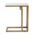 thumbnail image 3 of Baxton Studio Renzo Brushed Gold Metal End Table with Faux Marble in White, 3 of 9