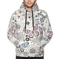 thumbnail image 5 of Bingfone Vintage Butterflies Men'S Drawstring Hoodie Long Sleeve Pocket Sweatshirts-Small, 5 of 9