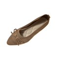 thumbnail image 2 of Willtoo Women's Pointed Toe Flats Shoes for Ladies Girls Cute Bowknot Knit Breathable Comfortable Slip On Casual Dressy Ballet Flats for Walking Work Business Khaki, 2 of 5