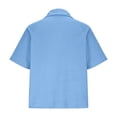 thumbnail image 4 of Mifsaly Mens Quarter Zip Shirts Ribbed Knit Short Sleeve Collar tops Casual Athletic Fit Lightweight Breathable Work Office Pullover Tees Light Blue,M, 4 of 5