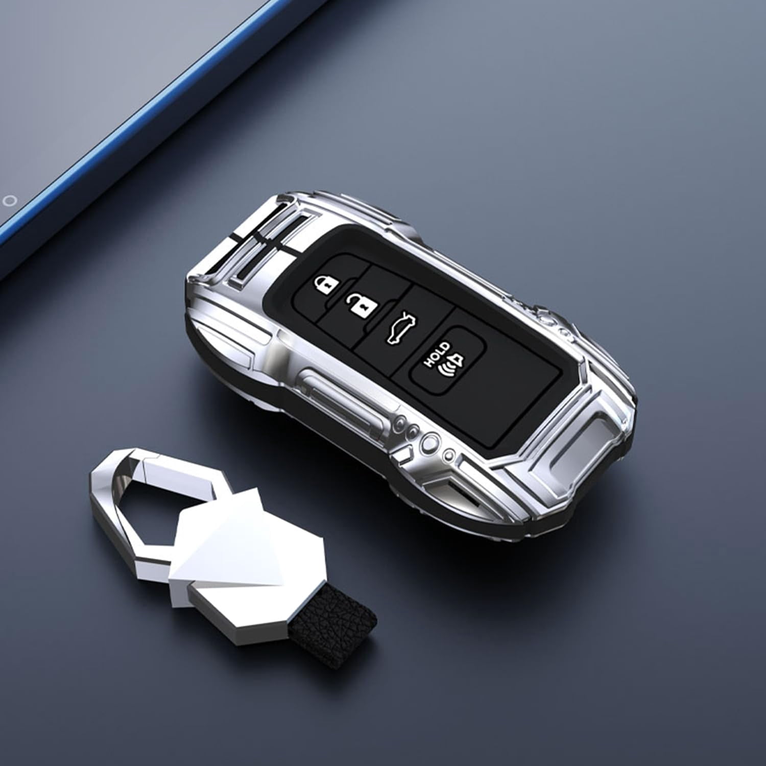Zinc Alloy Smart Remote Car Key Fob Case Cover Protector Shell Compatible for Toyota RAV4 Camry Corolla Avalon C-HR Prius GT86 Highlander 2018-2024