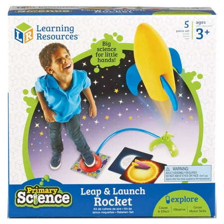 Primary Science Leap and Launch Rocket with X pieces- Educational Learning Gift, STEM Preschool Toy for Kids Boys Girls Ages 3 4 5+ Year Old