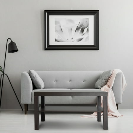 Rectangular Storage Cocktail Table - CAP LIVING Modern Rectangular Cocktail Coffee Table with Storage Shelf, Espresso