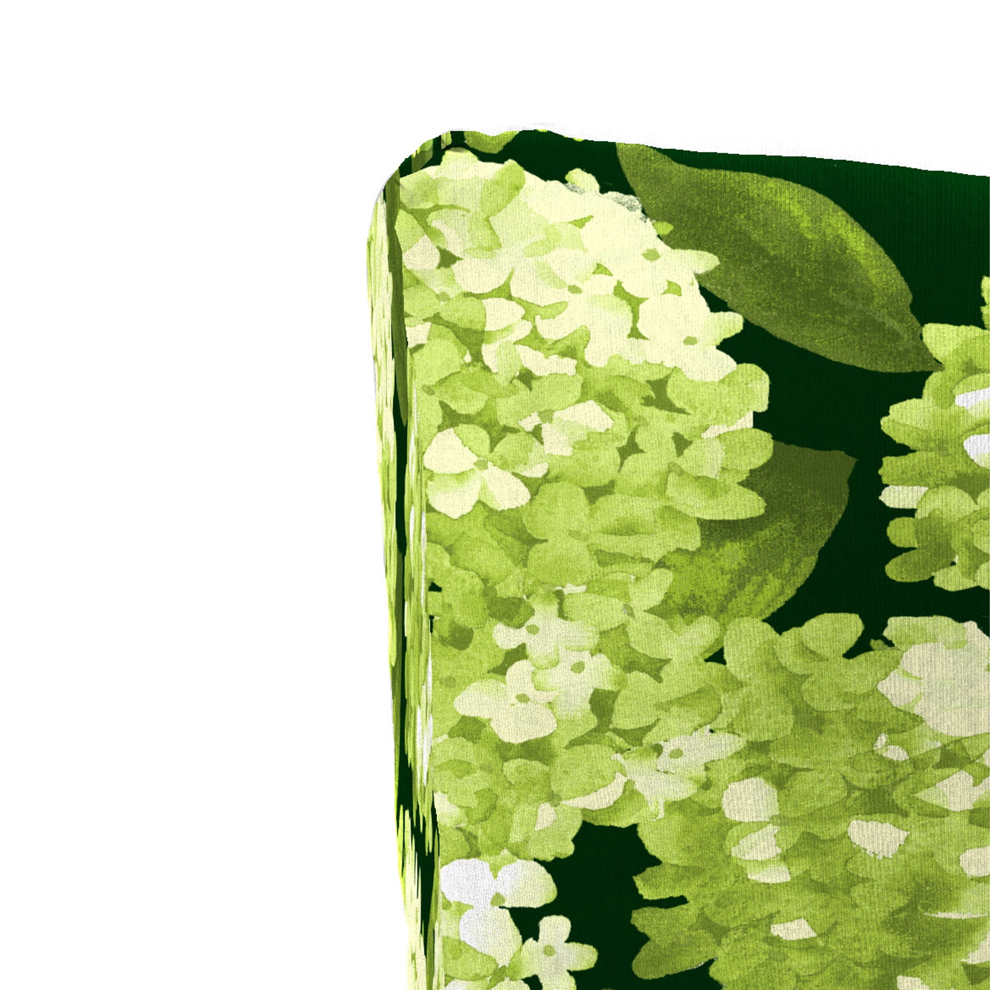 Jordan Manufacturing 37" x 19" Hydrangea Forest Green Floral Rectangular Outdoor Chair Cushion with Ties
