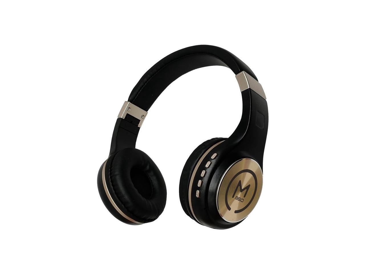 Morpheus 360 Bluetooth Headphones, Wireless Headphones Over Ear, Wireless Headset with Microphone, Black with Gold Accents, Comfortable Design HP5500G