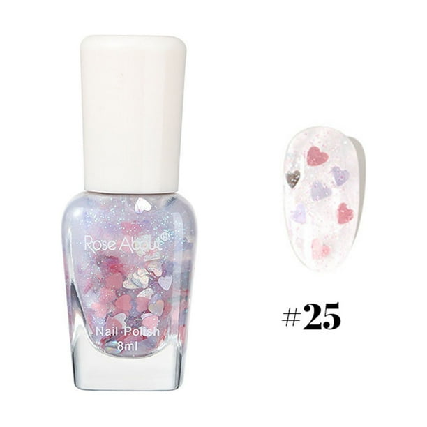 Esmalte de uñas, Regalos para mujeres, Desgarrable, Horneado, Esmalte de uñas a base de agua, Sin olor, Flash, Brillo, Lentejuelas, Mejora de uñas 8 ml