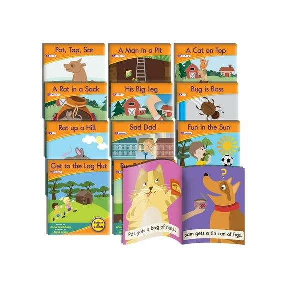 Letters & Sounds Phase 2 Set 1 Fiction Decodable Readers Junior Learning for Ages 4 Kindergarten, Learn to Read, Language Arts Letter Sounds, Perfect for Home School, Educational Resources