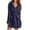 Navy, variant on Ladies Dressing Gowns Women Hooded Bathrobe Lightweight Soft Plush Short Flannel Sleepwear Bathrobe Plush Soft Robe Ladies Housecoats With Zipper Double Faced Velvet Blue L