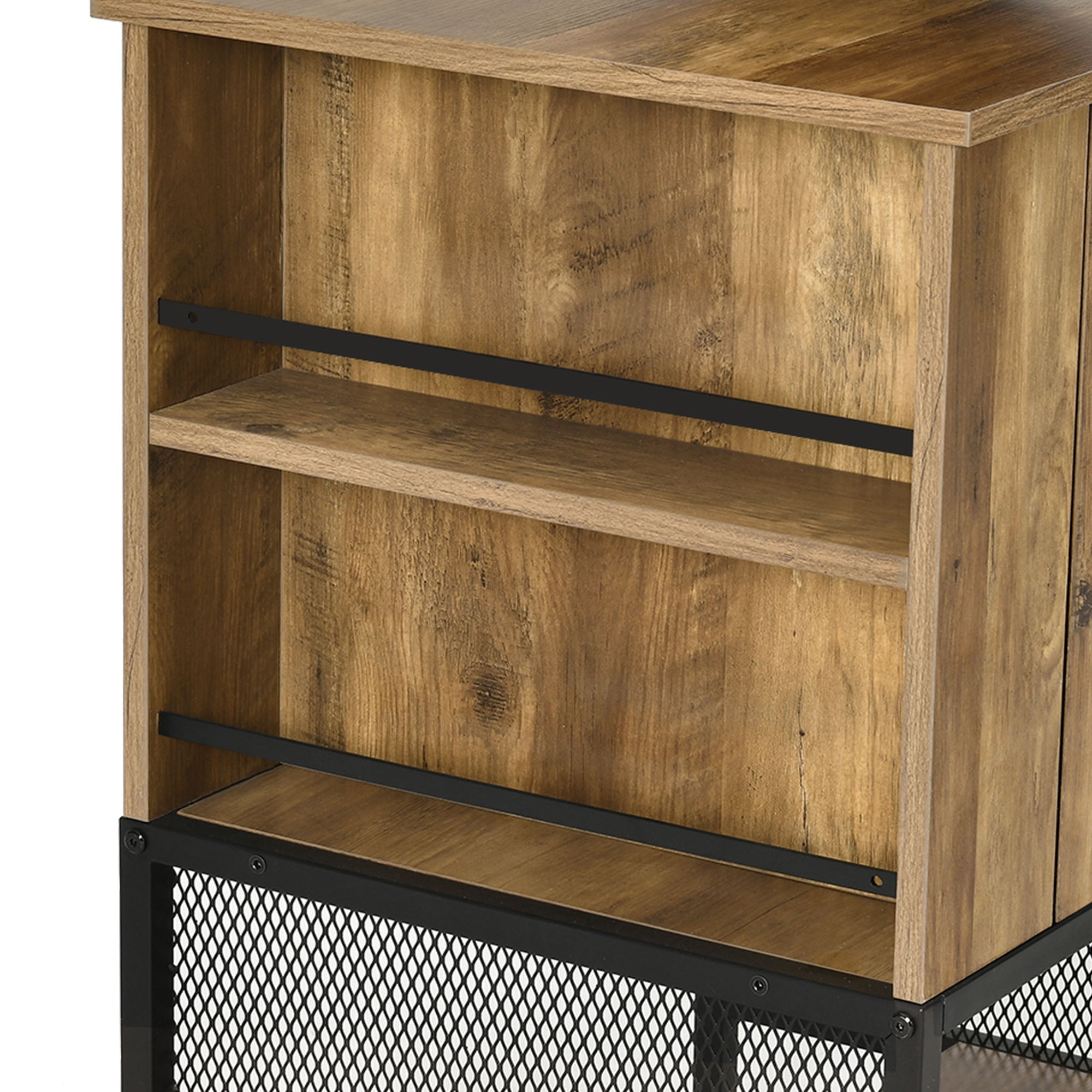 Uforic Bathroom Vanity with Countertop Sink, 24 Inch Rustic Free Standing Bathroom Storage Cabinet with Drain, Rustic OAK