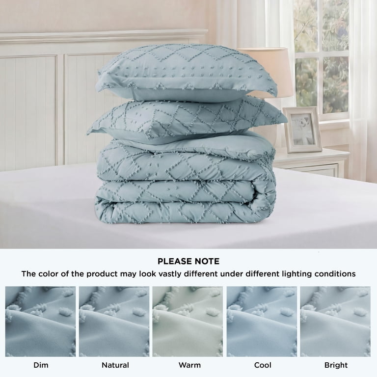 Boho Tufted Twin XL Comforter Set, 2-Piece, Blue photo 3