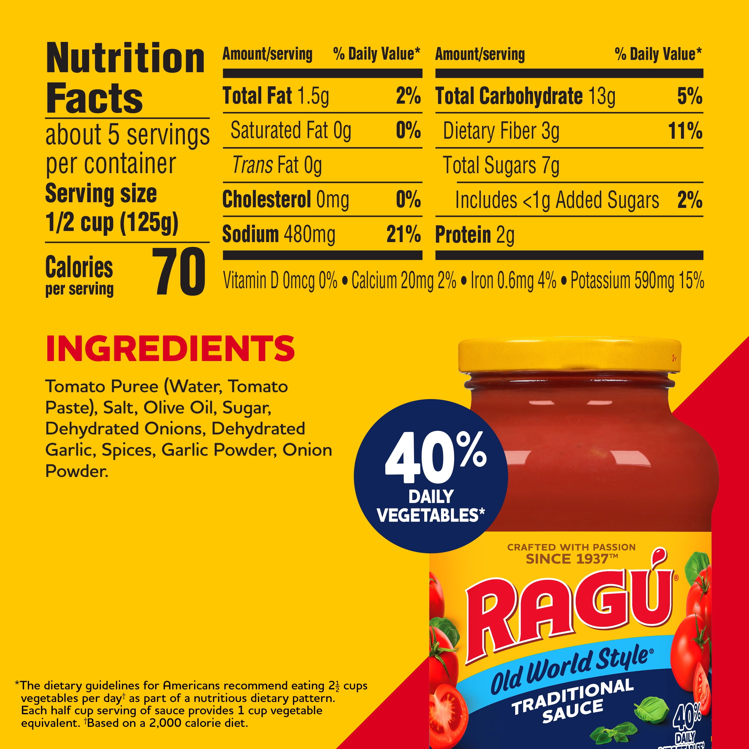 (3 pack) RAGU Old World Style Traditional Pasta Sauce, 24 oz