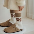 thumbnail image 2 of Yuanlong Womens Retro Striped Crew Socks Soft Stretch Winter Thick Warm Mid Calf Casual Stylish Socks, 2 of 3