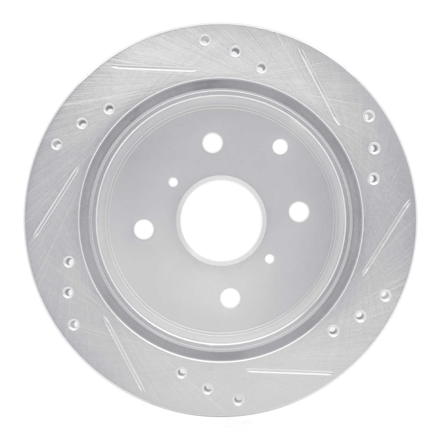 Dynamic Friction Company 631-76014L DFC Brake Rotor - Drilled And Slotted - Silver