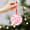 thumbnail image 6 of Pink Clouds Crystal Glass Christmas Ornament Girl Kid Bedroom Nursery Decor Christmas Glass Decoration Holiday Present Ideas, 6 of 8