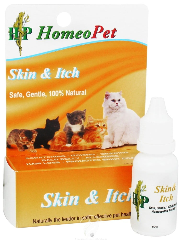 HomeoPet Feline Skin & Itch Natural Cat Coat Enhancer, 15 MG, Pack of 2
